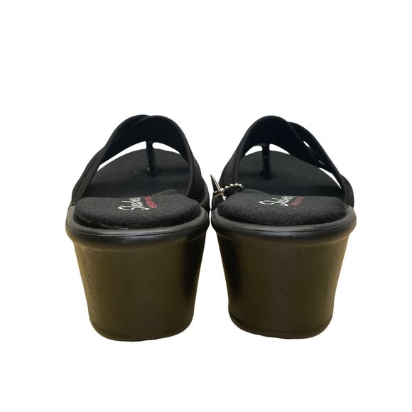 Skechers Women’s Black Memory Foam Rumblers-Happy Dayz Wedge Sandals Size 8 - Picture 5 of 11